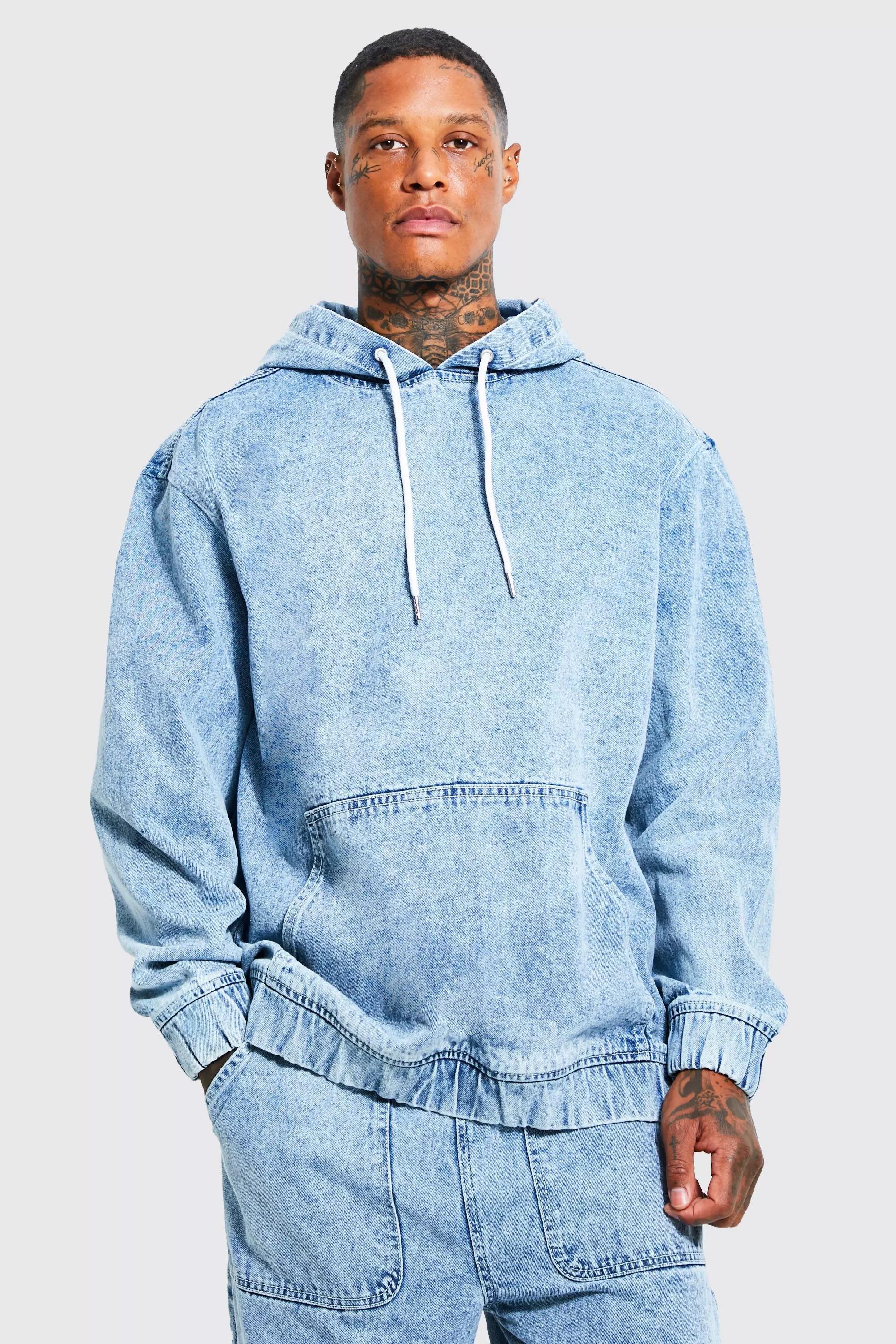 Denim deals pullover jacket